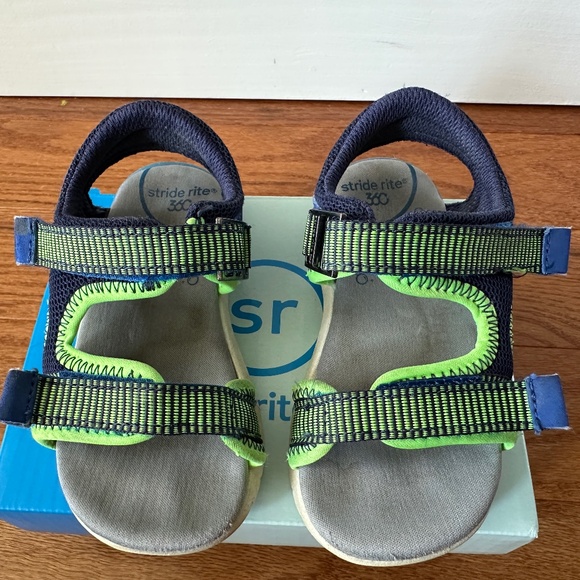 EUC Stride Rite Kids Light-Up Sandals - Blue and Green Size 7 Toddler - Picture 3 of 6